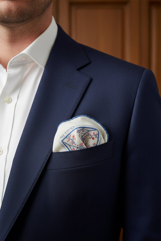 Christian Dior 2 Poszetki Bawełniane Vintage 36x35 cm - Monsieur