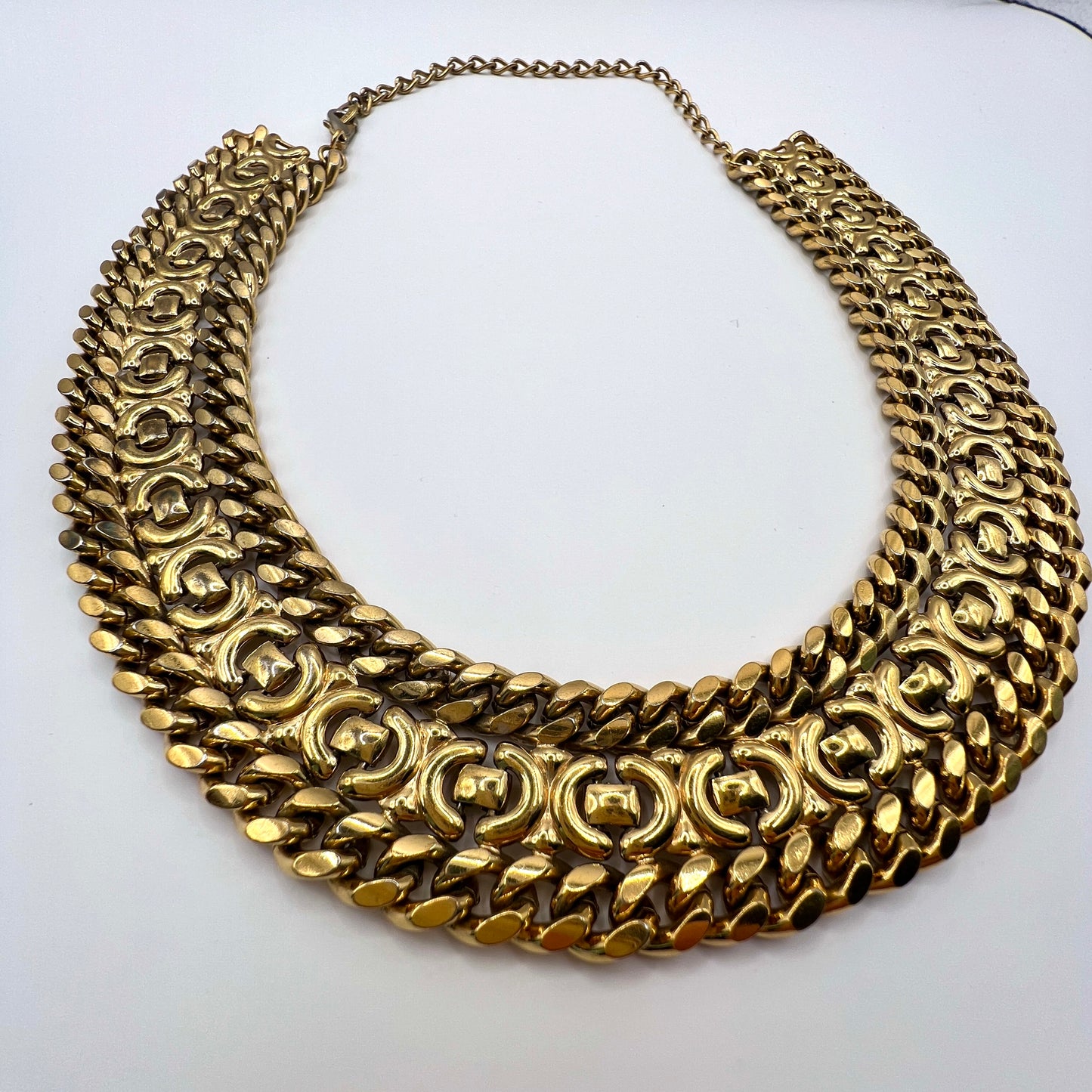Vintage Naszyjnik Kolia Gil d’Agéna – Chunky Gold – Made in France – Lata 80.