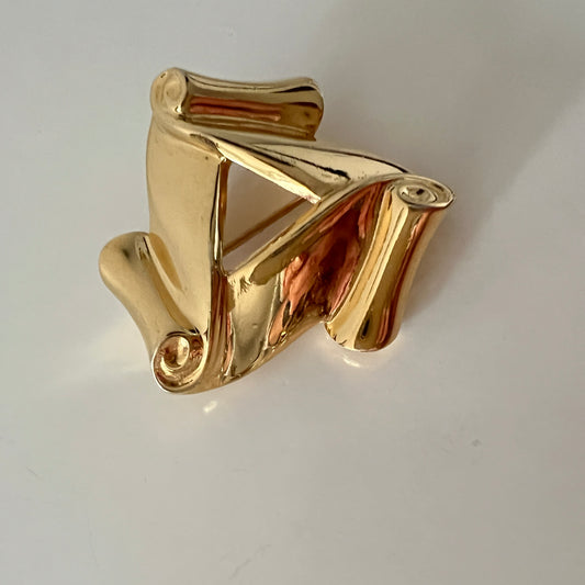 Broszka Monet Złota Vintage 4 cm - Paryż