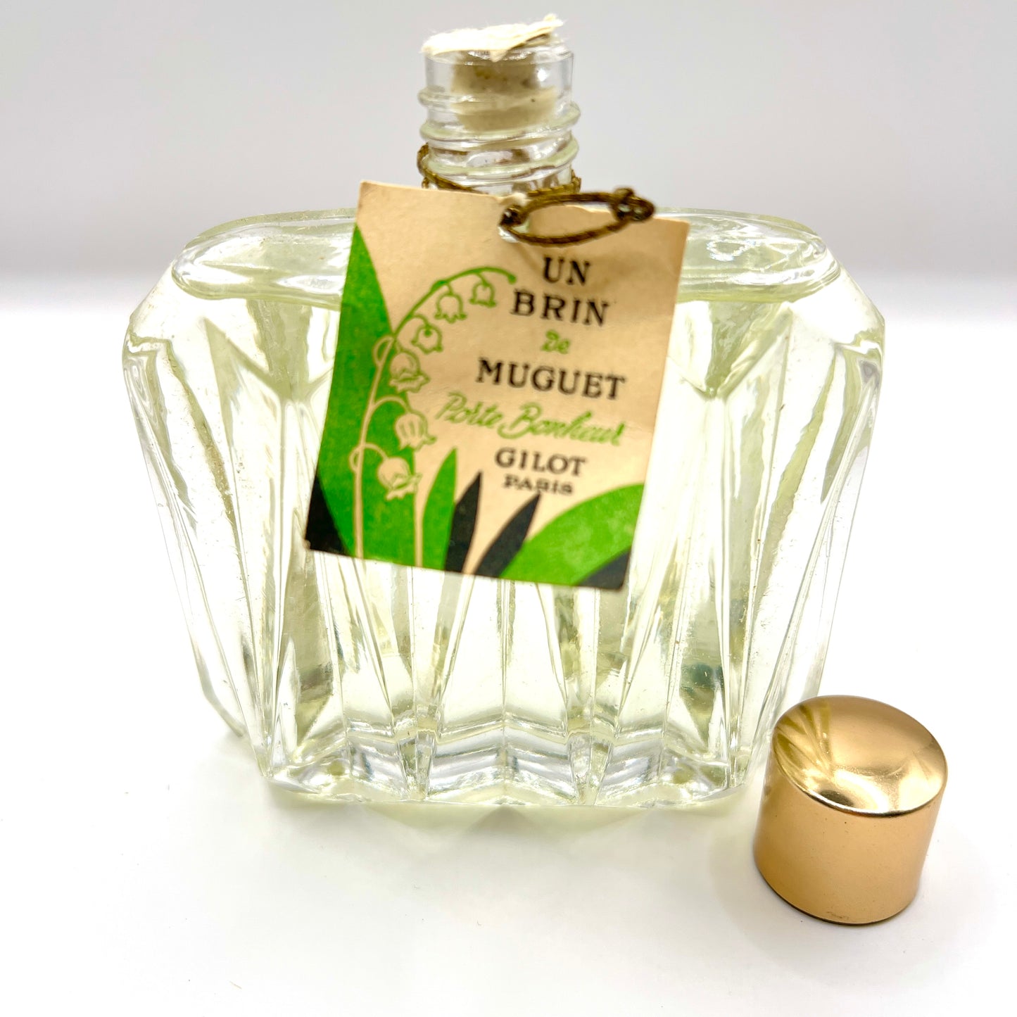 Vintage perfumy „Un Brin de Muguet” – Gilot Paris, oryginalne opakowanie, lata 30–40., kolekcjonerskie