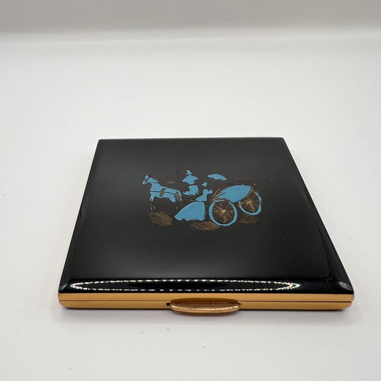 Kolekcjonerska Puderniczka SABOR Paris – Vintage lata 50./60. | Ręcznie Zdobiona (Décoré Main) | New Old Stock