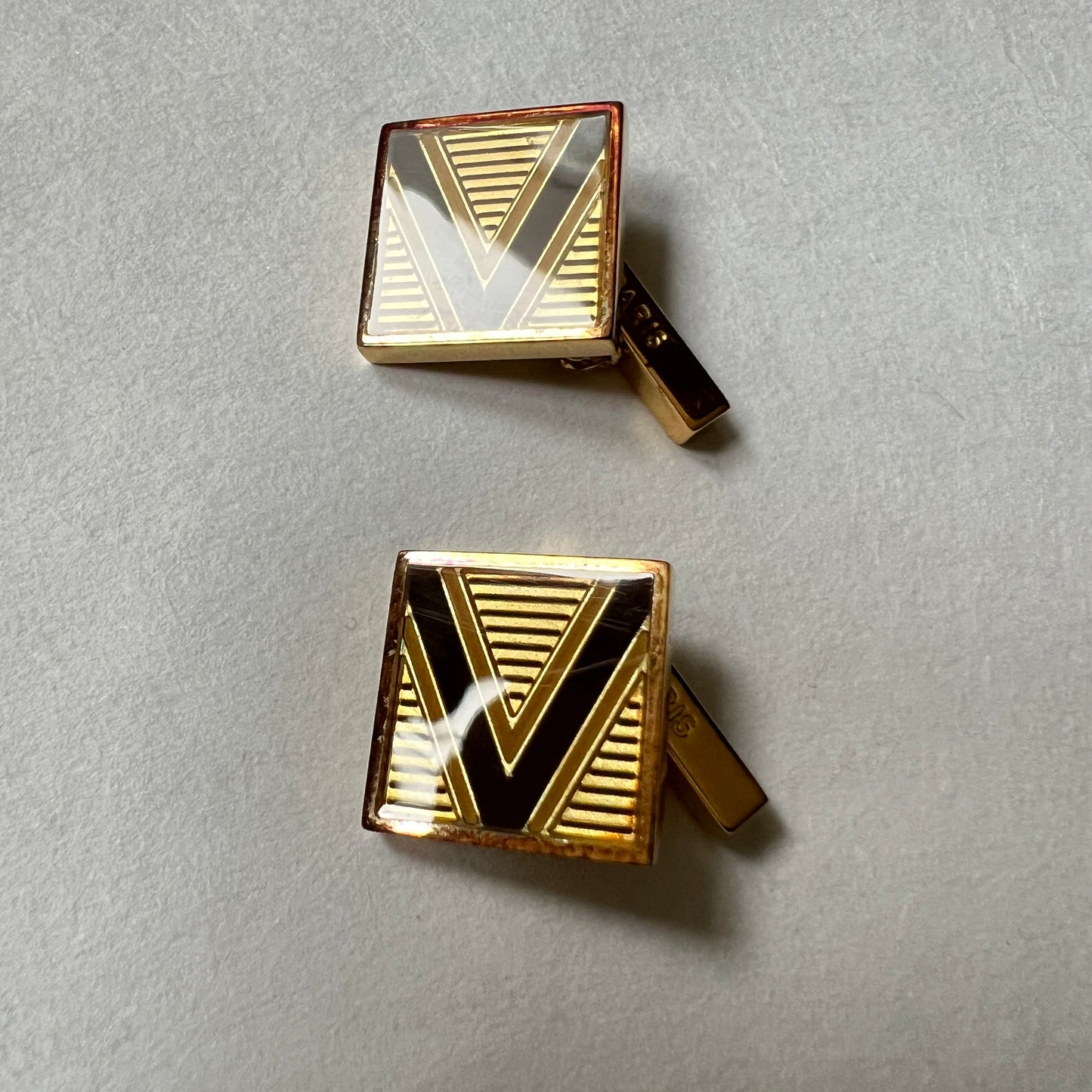 Spinki do Mankietów Louis Vuitton Ag 925 Pozłacane Vintage