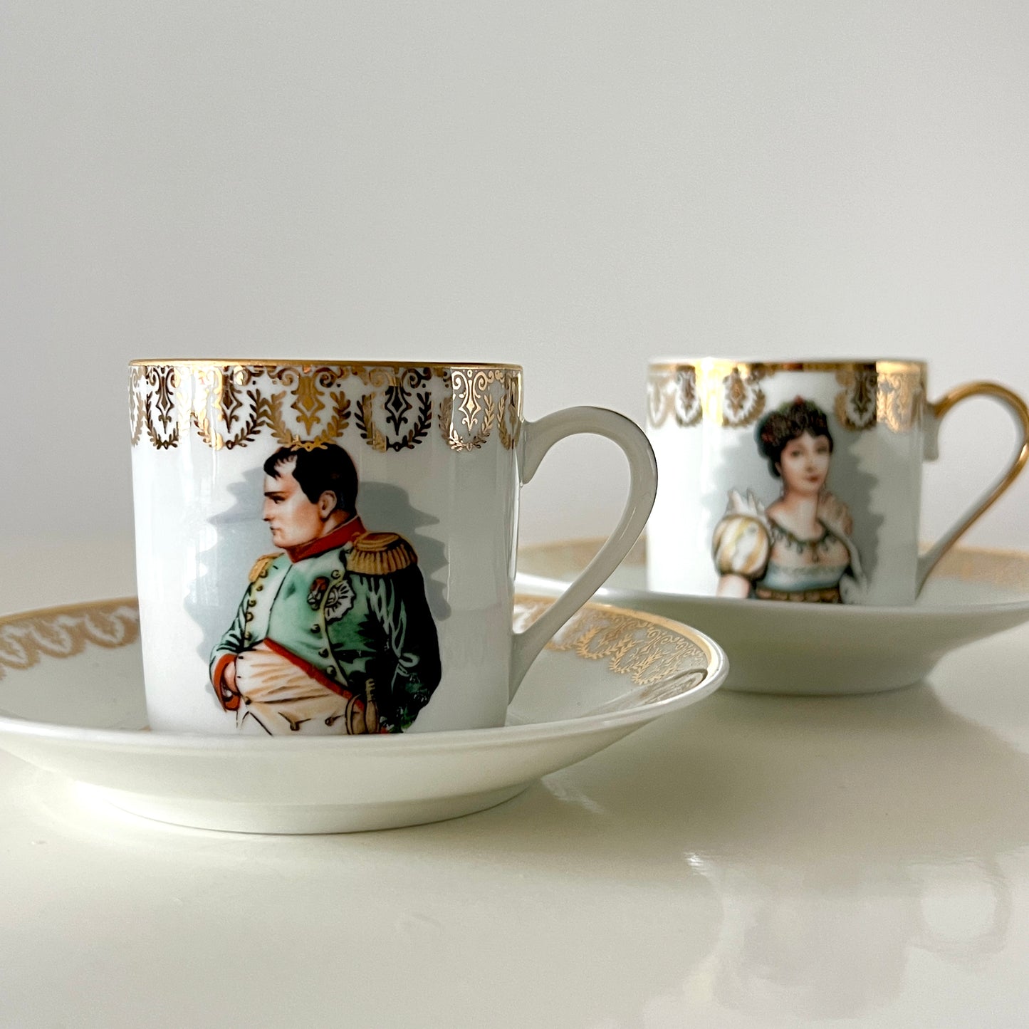Zestaw 2 Filiżanek Limoges France - Napoleon Bonaparte i Cesarzowa Józefina