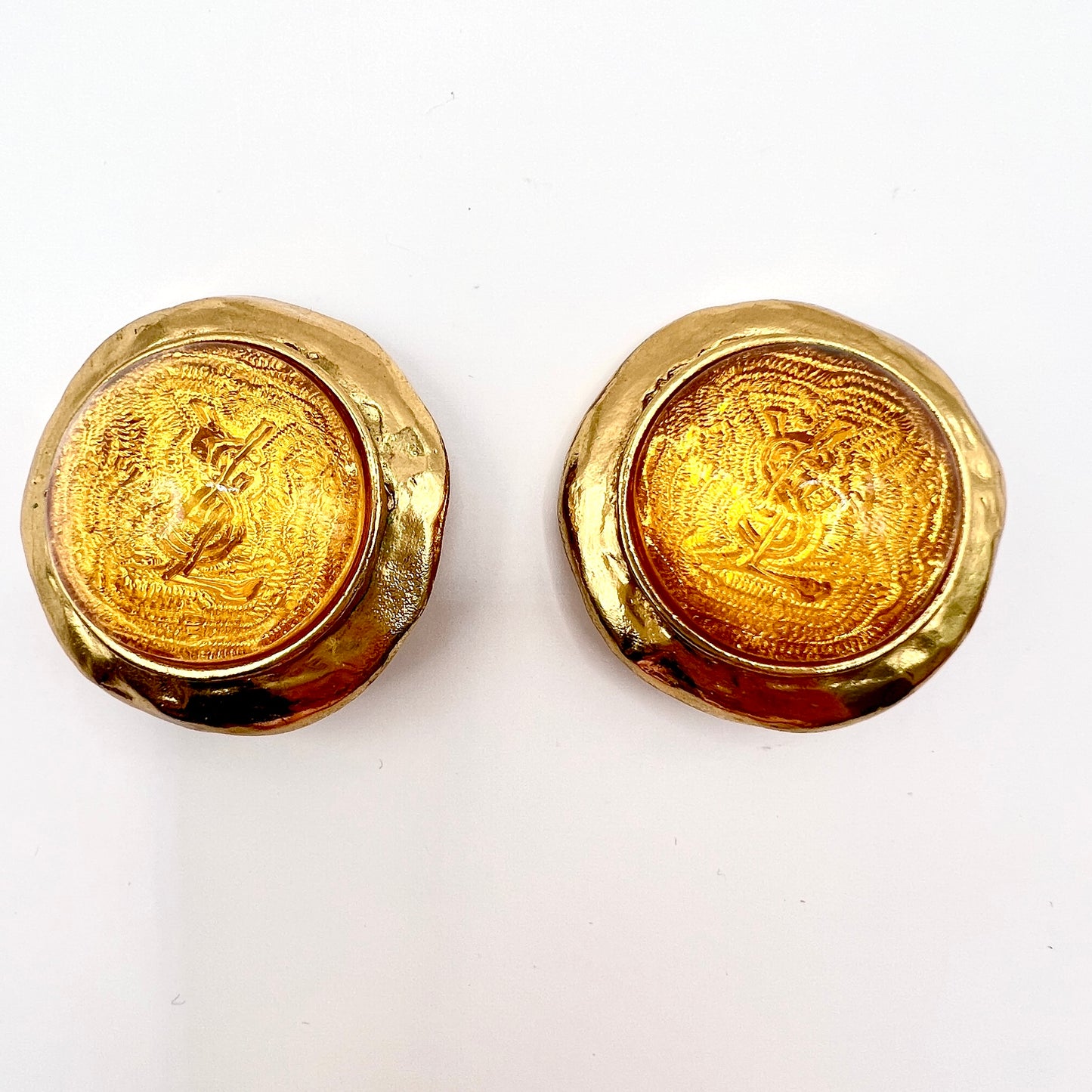 Klipsy YSL – Yves Saint Laurent, złote vintage