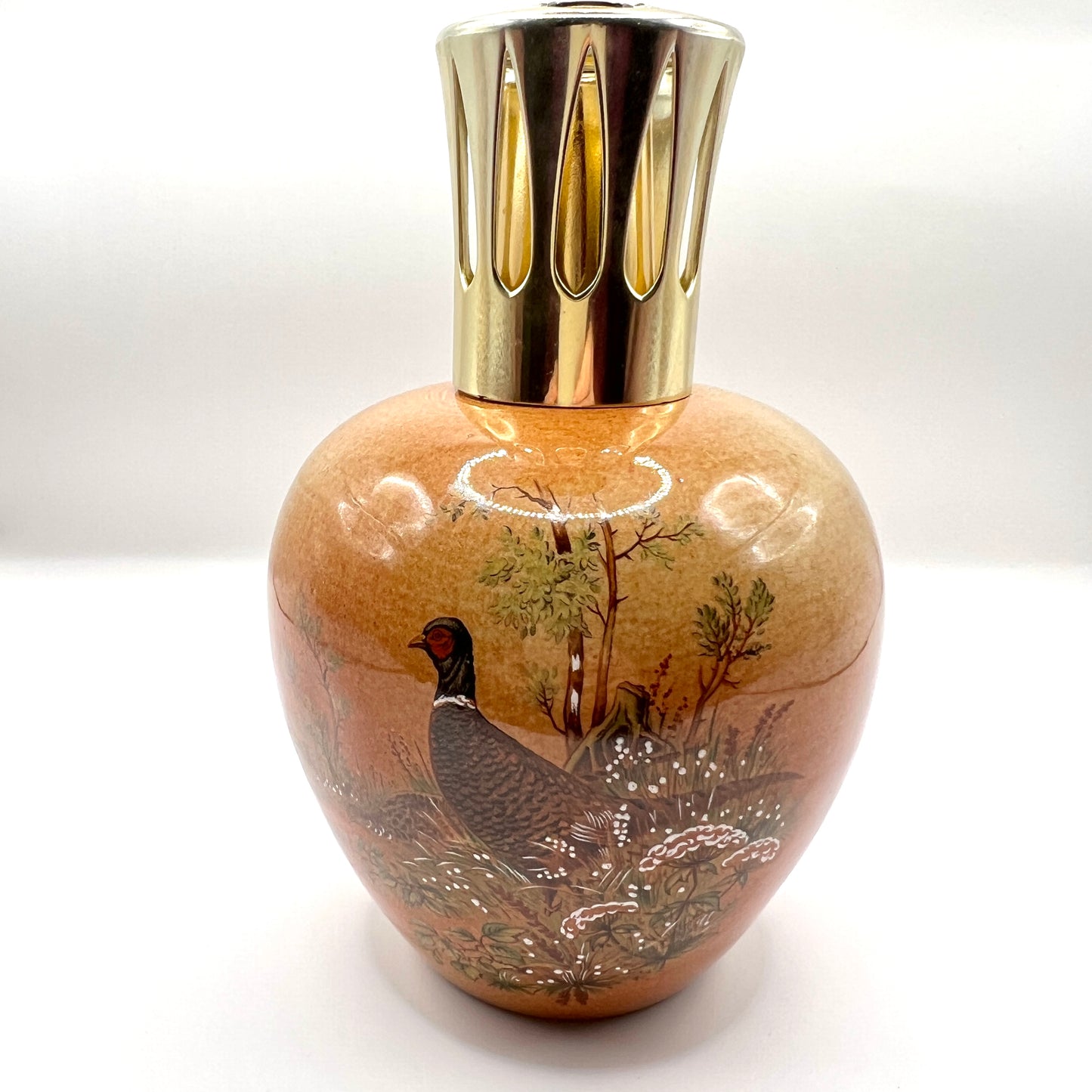 Vintage Lampe Berger Paris – Porcelanowa Lampa Katalityczna | Motyw Myśliwski: Bażant | Made in France
