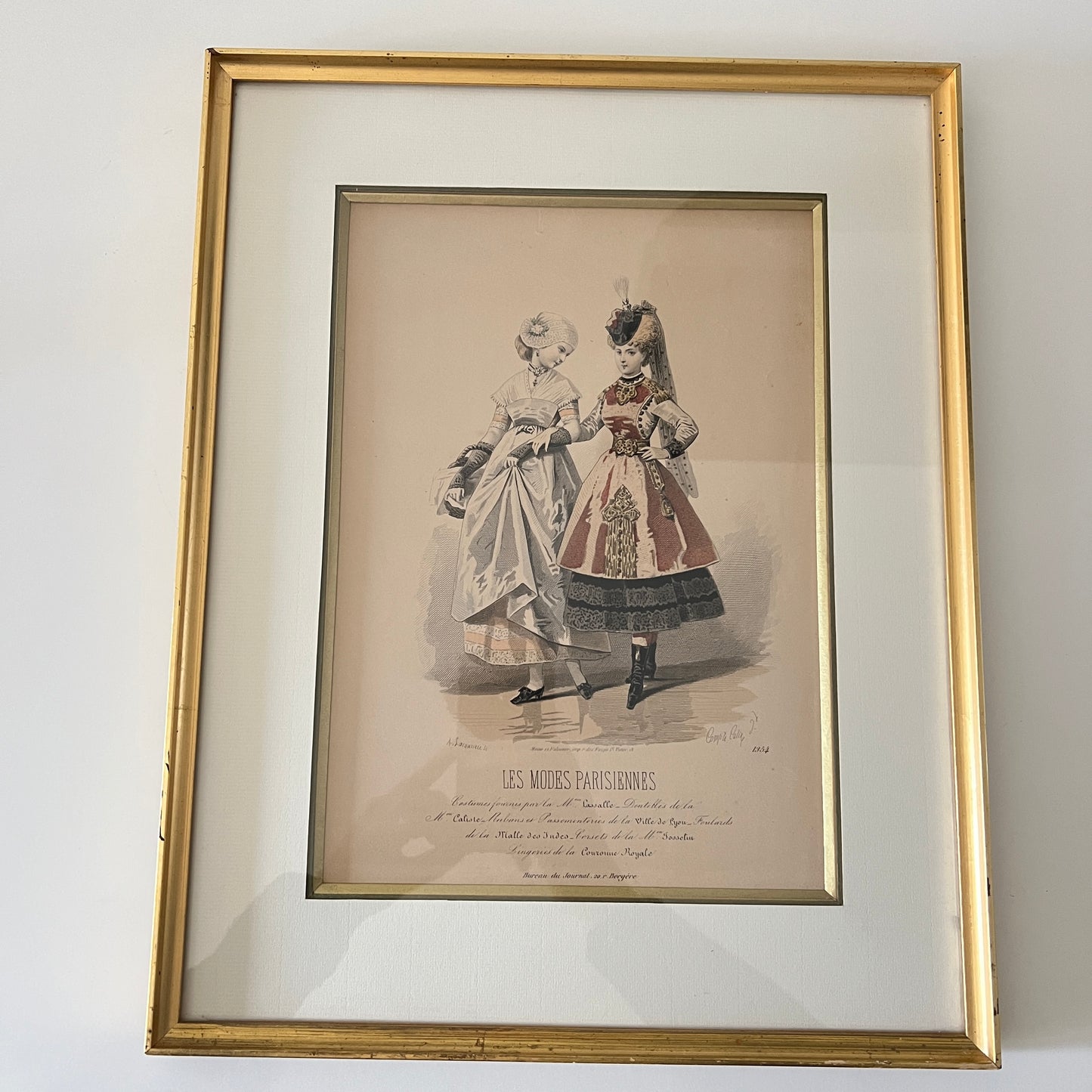 Unikatowa para oryginalnych rycin z kultowego żurnalu "Les Modes Parisiennes"