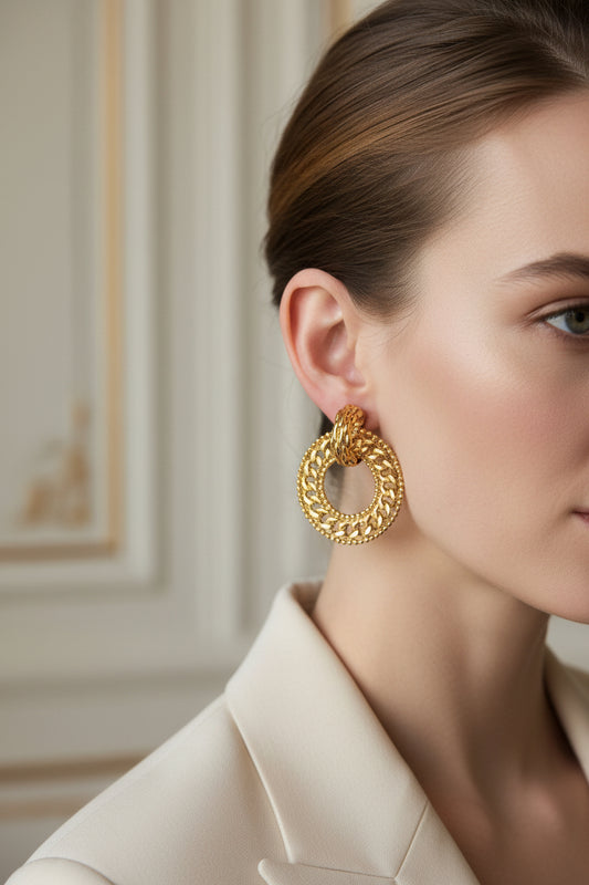 Kolczyki Chanel Gourmette Vintage 1990-1991 - Era Karla Lagerfelda