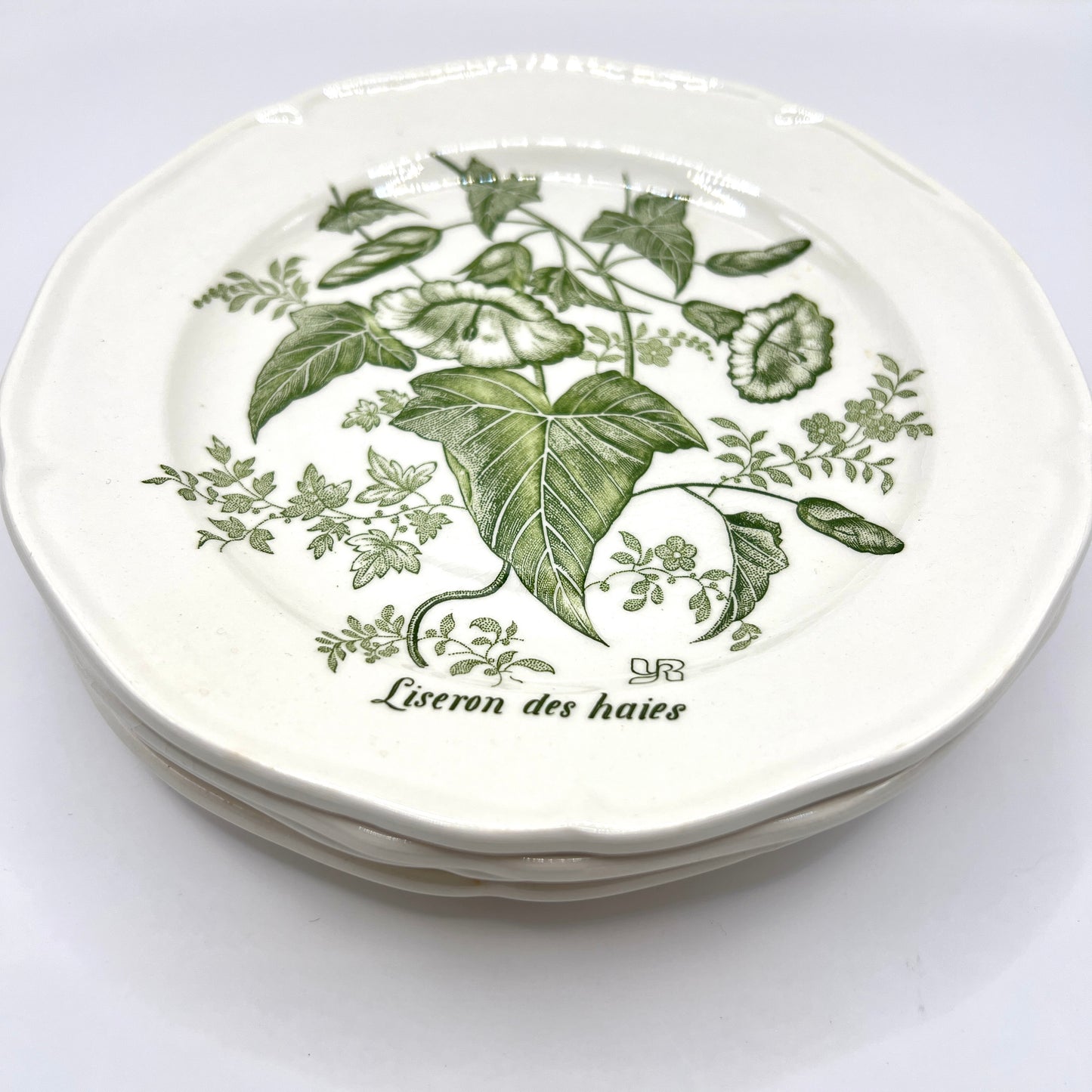 Zestaw 4 Talerzy Gien France – Kolekcja Liseron des haies | Vintage