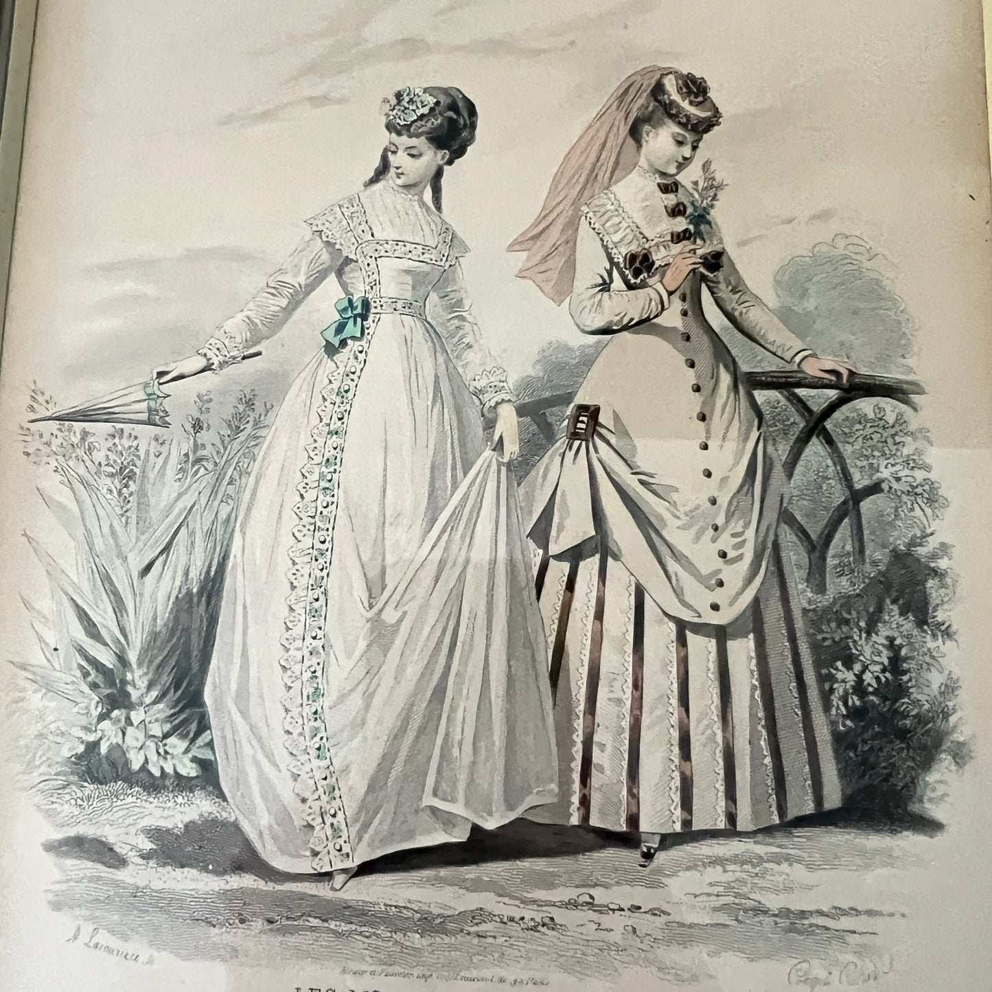 Unikatowa para oryginalnych rycin z kultowego żurnalu "Les Modes Parisiennes"