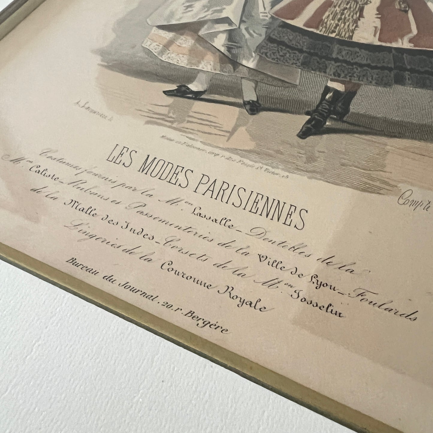 Unikatowa para oryginalnych rycin z kultowego żurnalu "Les Modes Parisiennes"