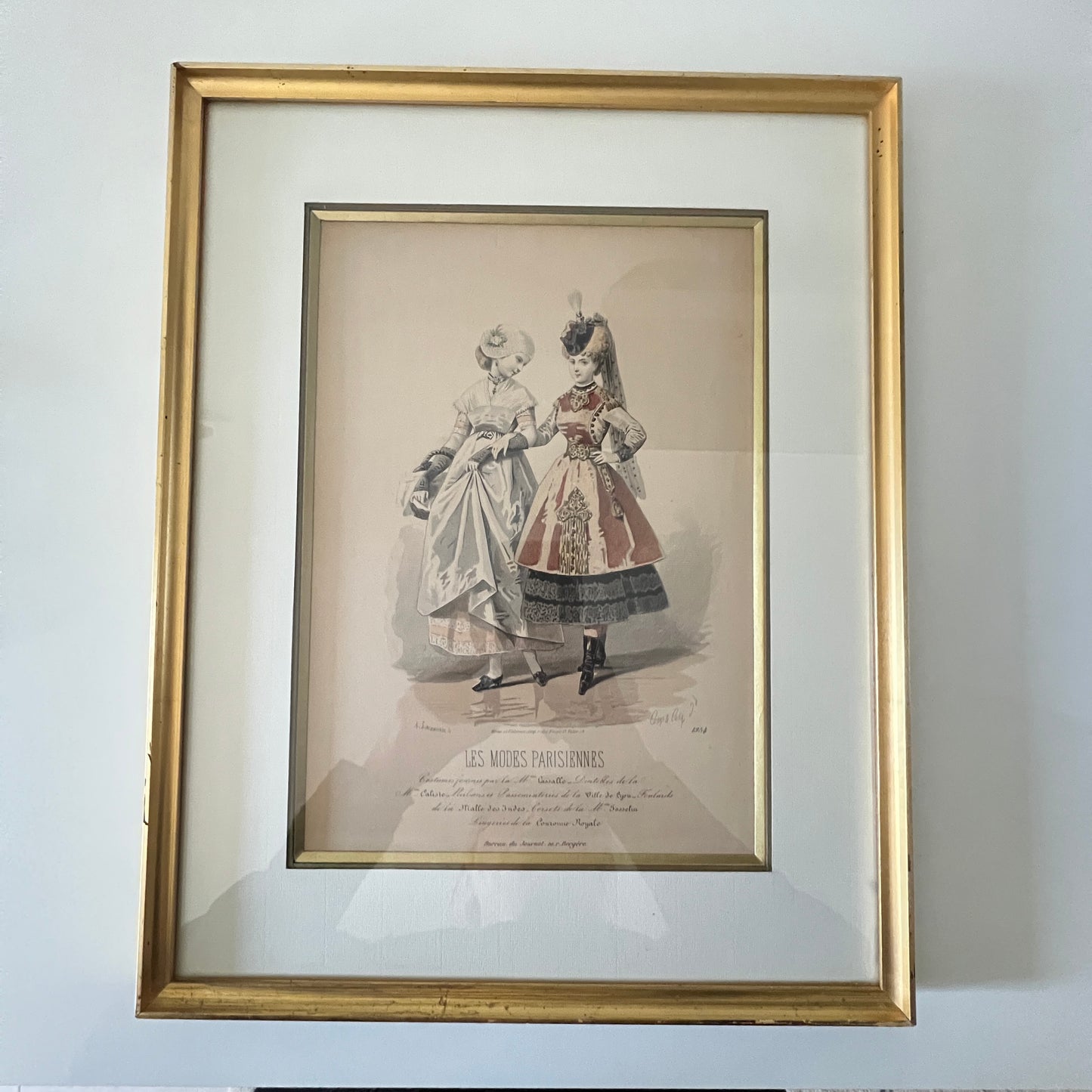 Unikatowa para oryginalnych rycin z kultowego żurnalu "Les Modes Parisiennes"