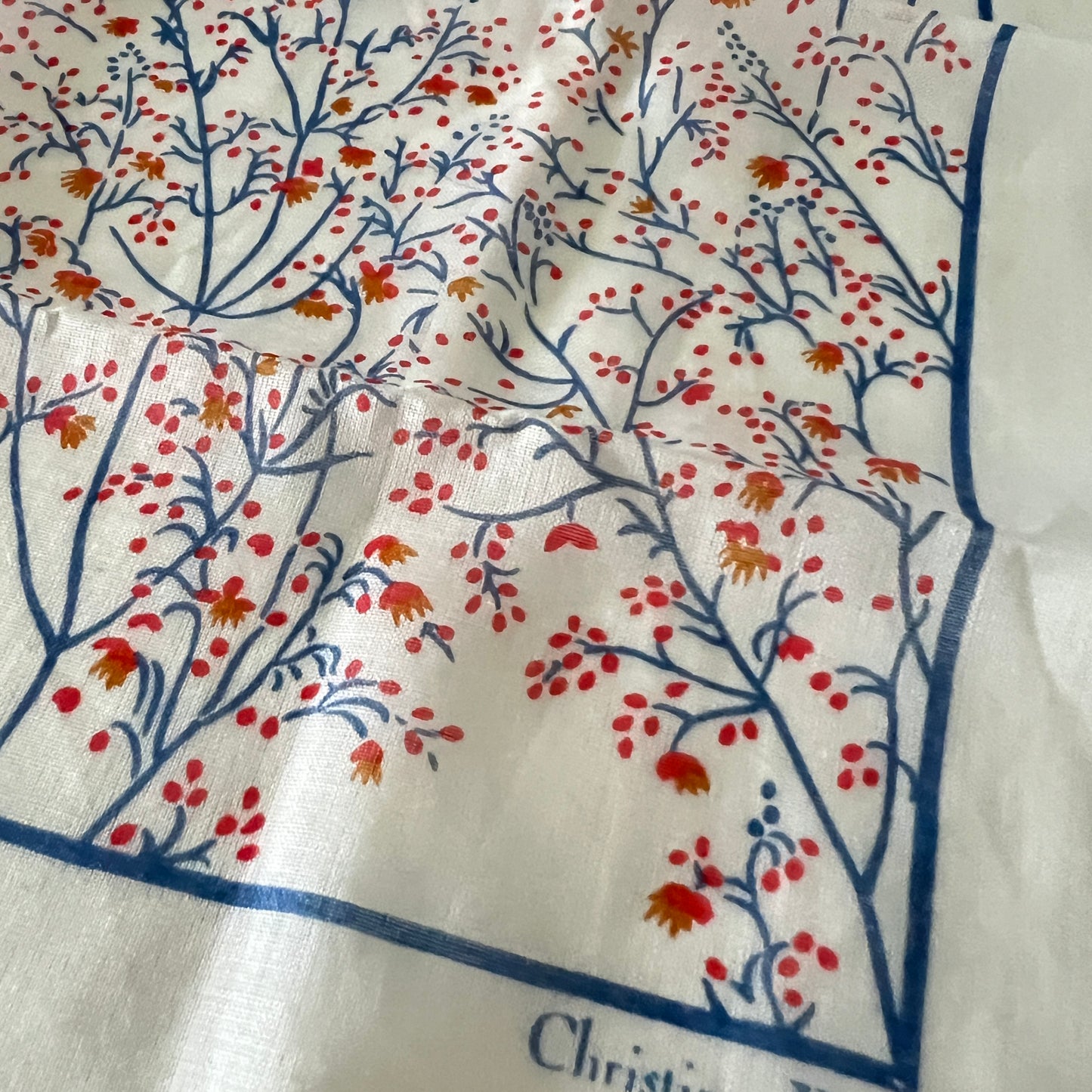 Christian Dior 2 Poszetki Bawełniane Vintage 36x35 cm - Monsieur