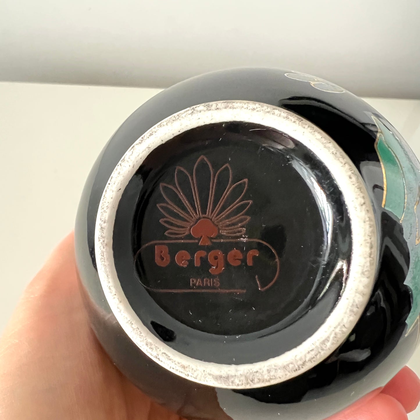Lampa zapachowa Berger – czarna porcelana z kwiatem wiśni, komplet