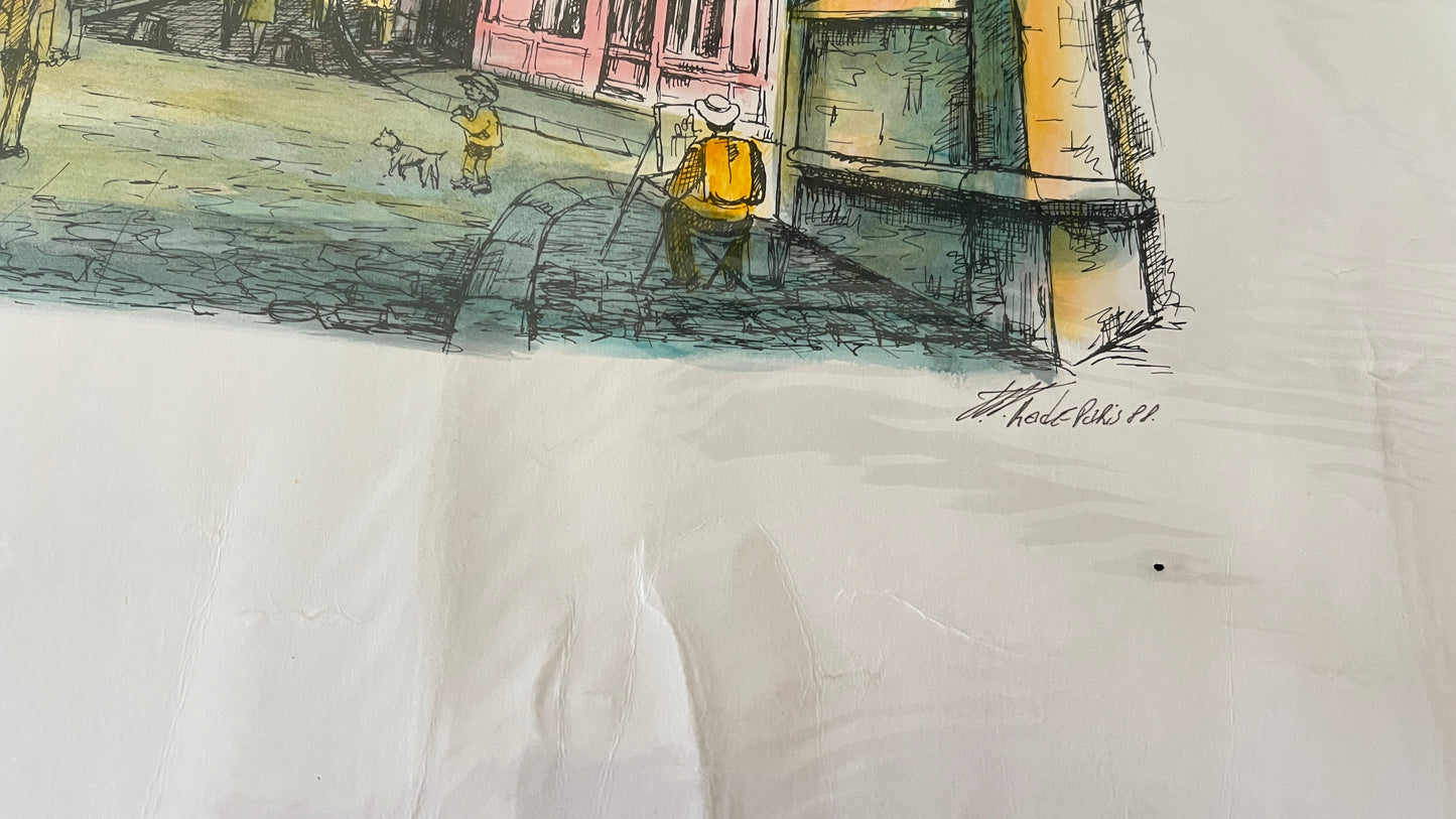 Rysunek – Montmartre, Sacré-Cœur, Paryż – oryginał sygnowany, datowany 1989