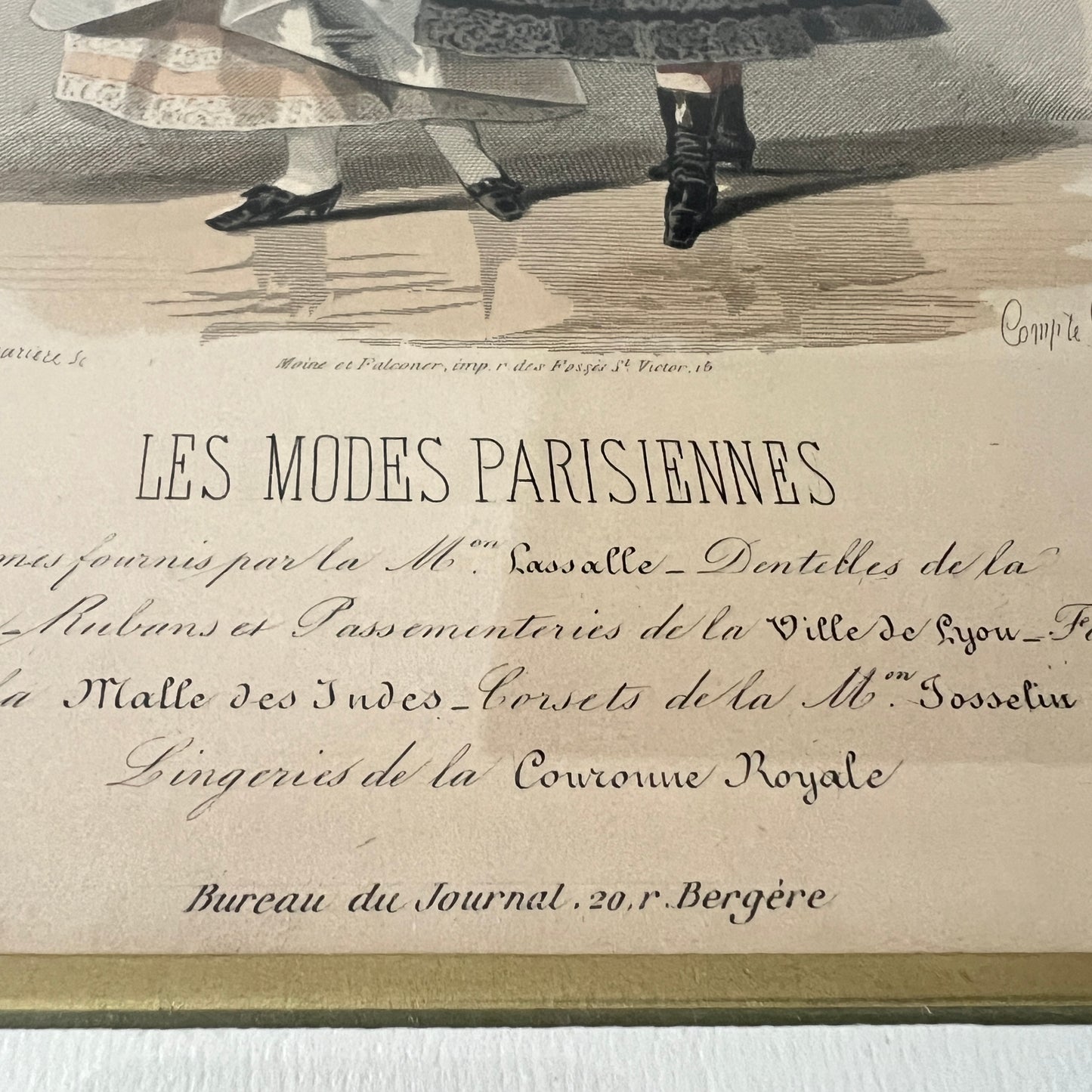 Unikatowa para oryginalnych rycin z kultowego żurnalu "Les Modes Parisiennes"