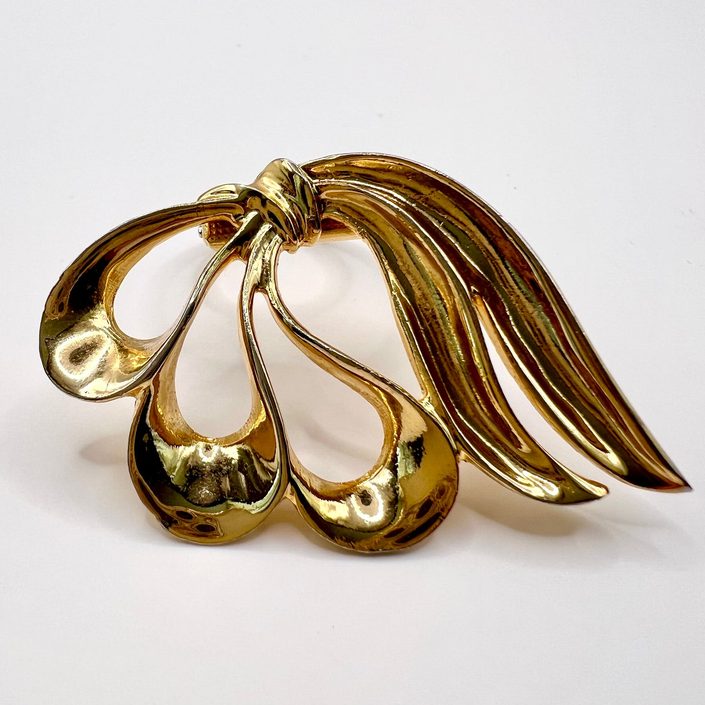 Złota zapinka / klips do apaszki – vintage, styl sculptural