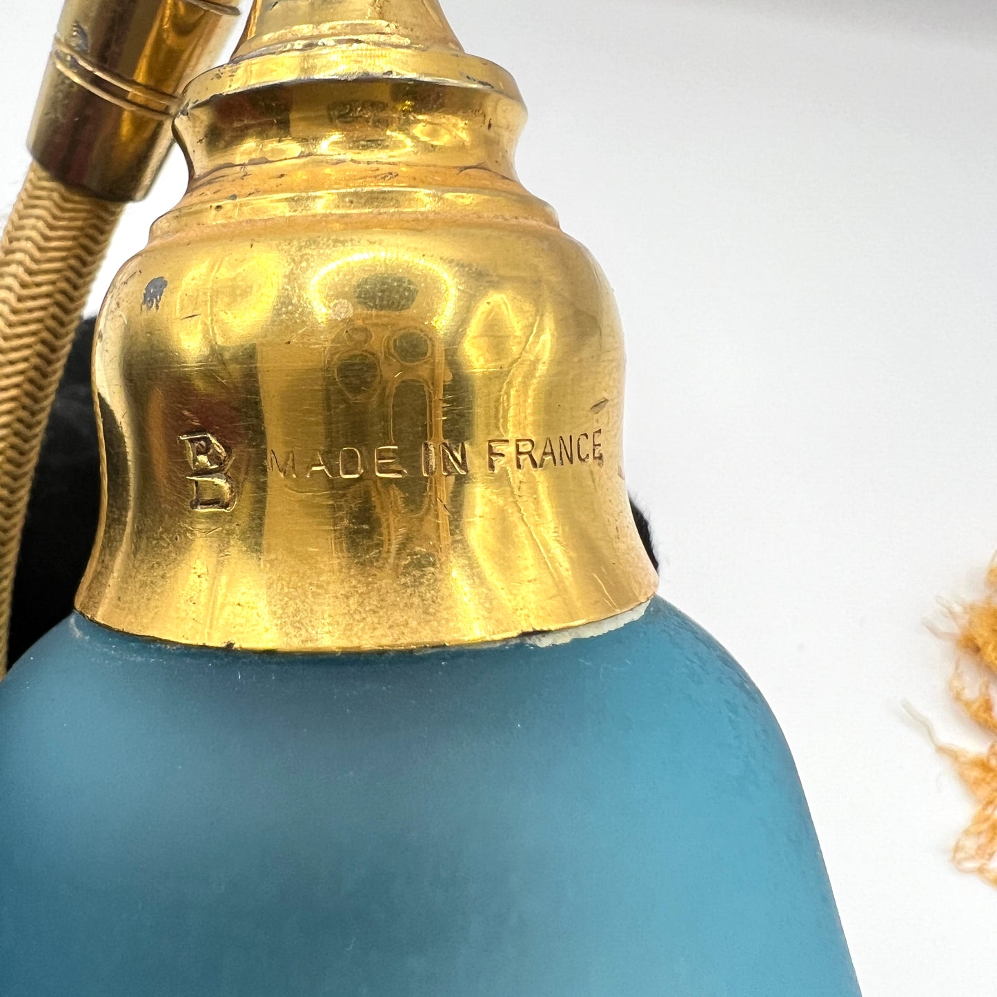 Luksusowy Atomizer do Perfum Vintage – Baccarat dla Marcel Rochas | Błękitne Szkło Satynowe | Made in France