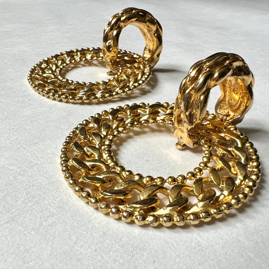 Kolczyki Chanel Gourmette Vintage 1990-1991 - Era Karla Lagerfelda