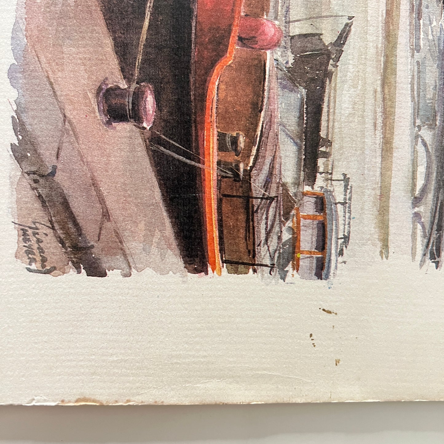 Zestaw 5 paryskich akwarelowych reprodukcji od bukinisty – widoki Paryża, 30x40 cm