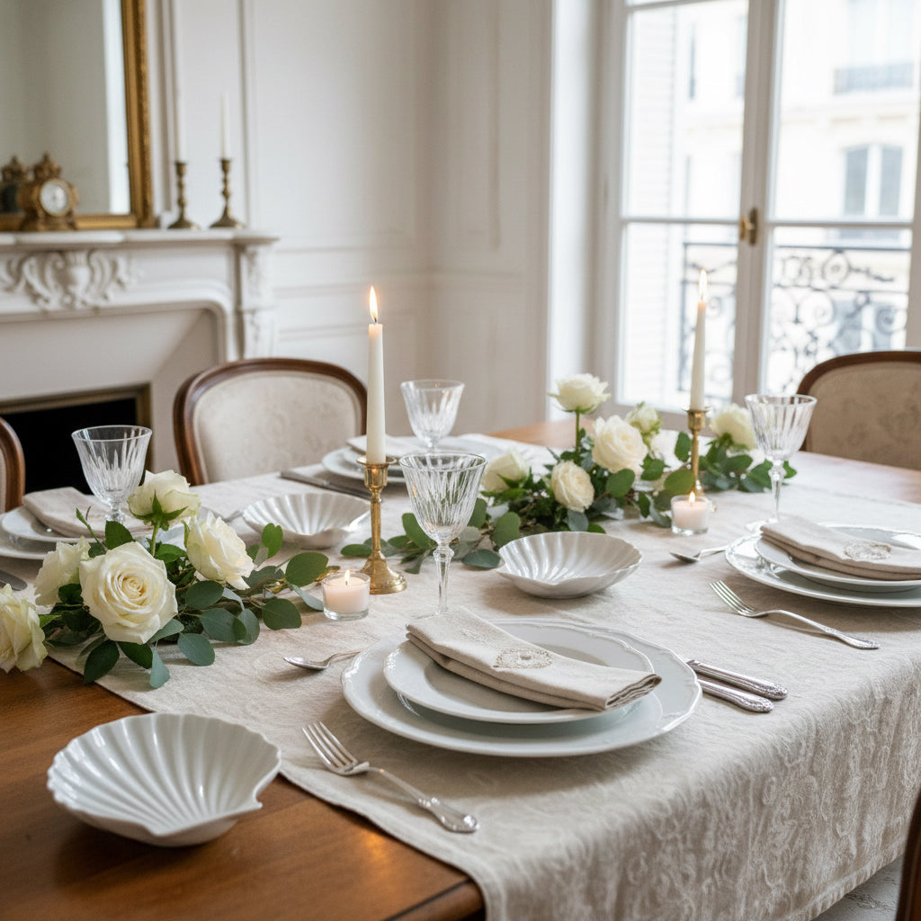 Zestaw 4 Porcelanowych Miseczek Małży | Porcelaine Tradition CNP France