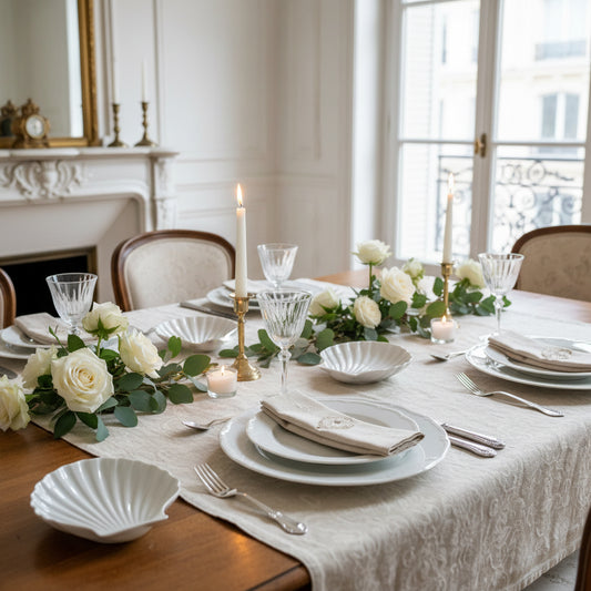 Zestaw 4 Porcelanowych Miseczek Małży | Porcelaine Tradition CNP France