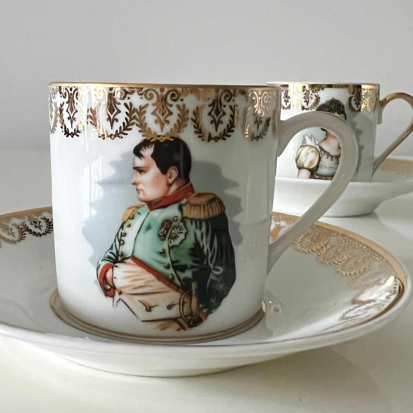Zestaw 2 Filiżanek Limoges France - Napoleon Bonaparte i Cesarzowa Józefina