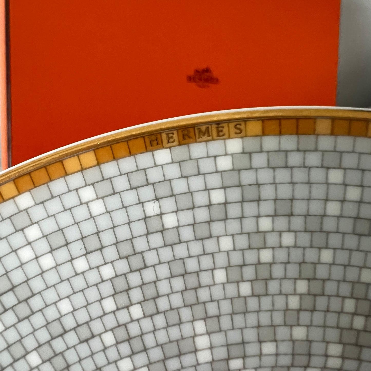 Zestaw Hermès Mozaika - 2 Filiżanki + 2 Talerzyki Vintage