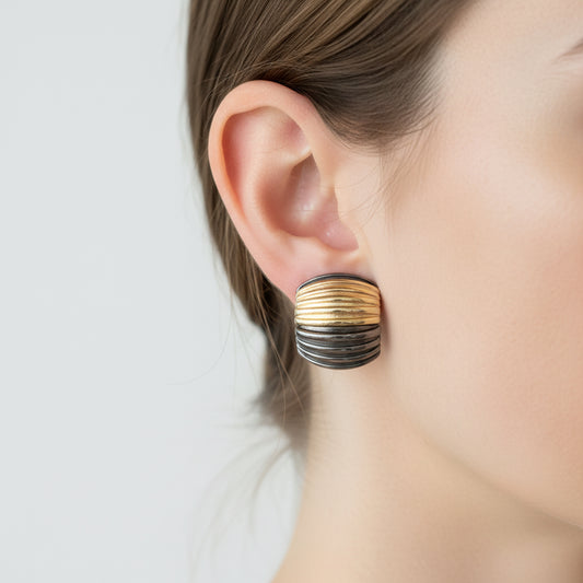 Klipsy Givenchy Vintage Lata 80. - Mixed Metal 2,5 cm Paris New York