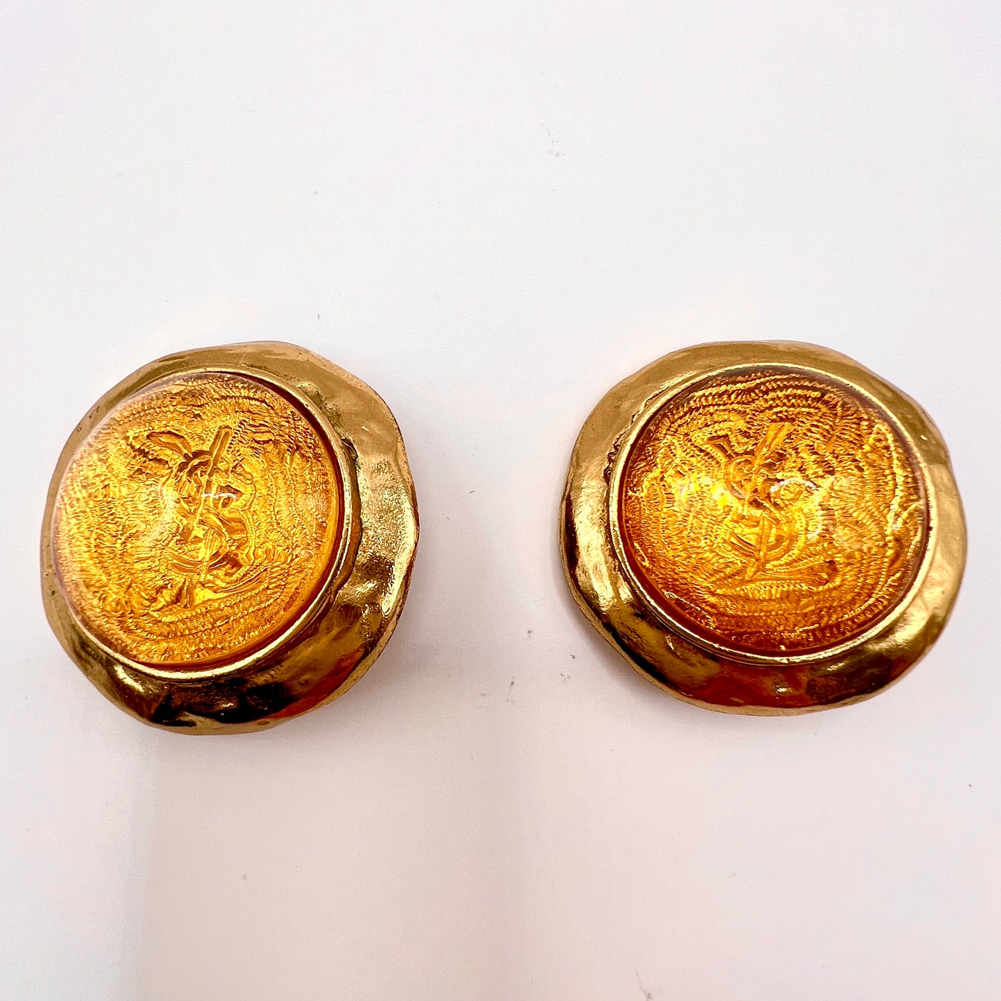 Klipsy YSL – Yves Saint Laurent, złote vintage