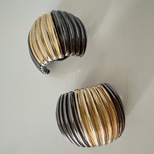 Klipsy Givenchy Vintage Lata 80. - Mixed Metal 2,5 cm Paris New York