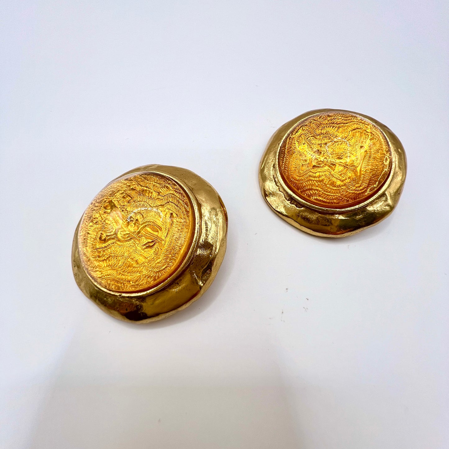 Klipsy YSL – Yves Saint Laurent, złote vintage