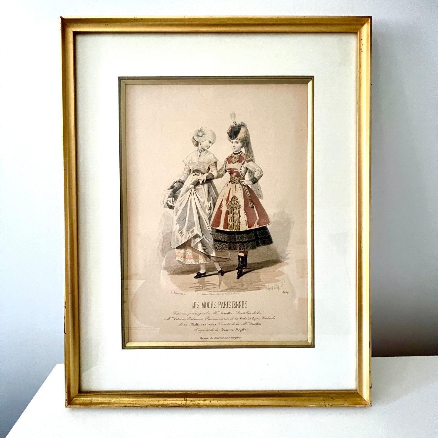 Unikatowa para oryginalnych rycin z kultowego żurnalu "Les Modes Parisiennes"