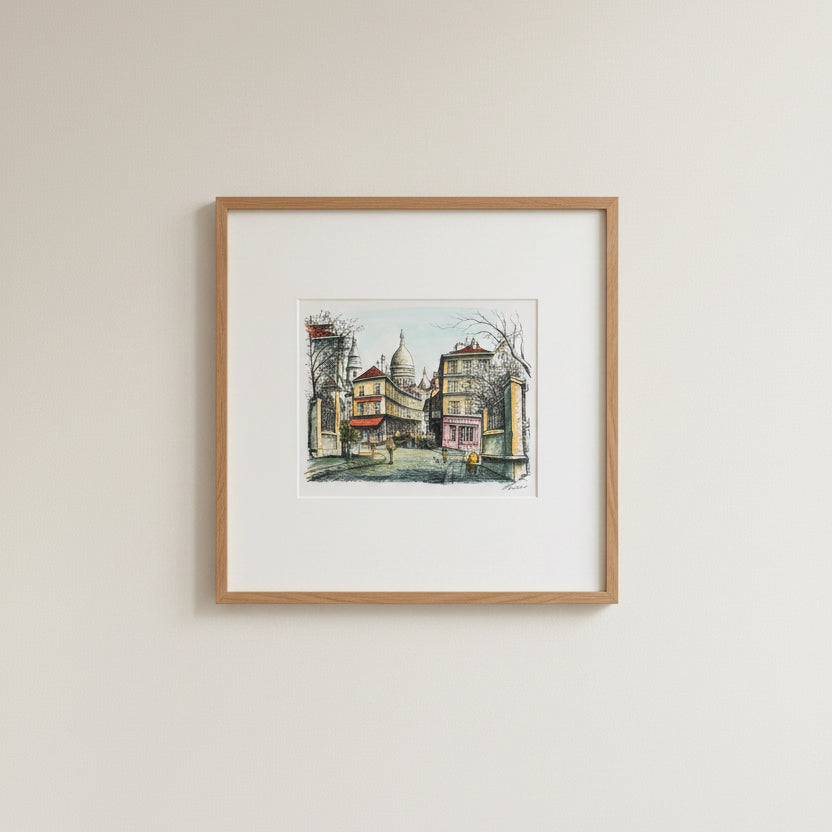 Rysunek – Montmartre, Sacré-Cœur, Paryż – oryginał sygnowany, datowany 1989