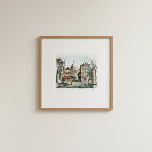 Rysunek – Montmartre, Sacré-Cœur, Paryż – oryginał sygnowany, datowany 1989