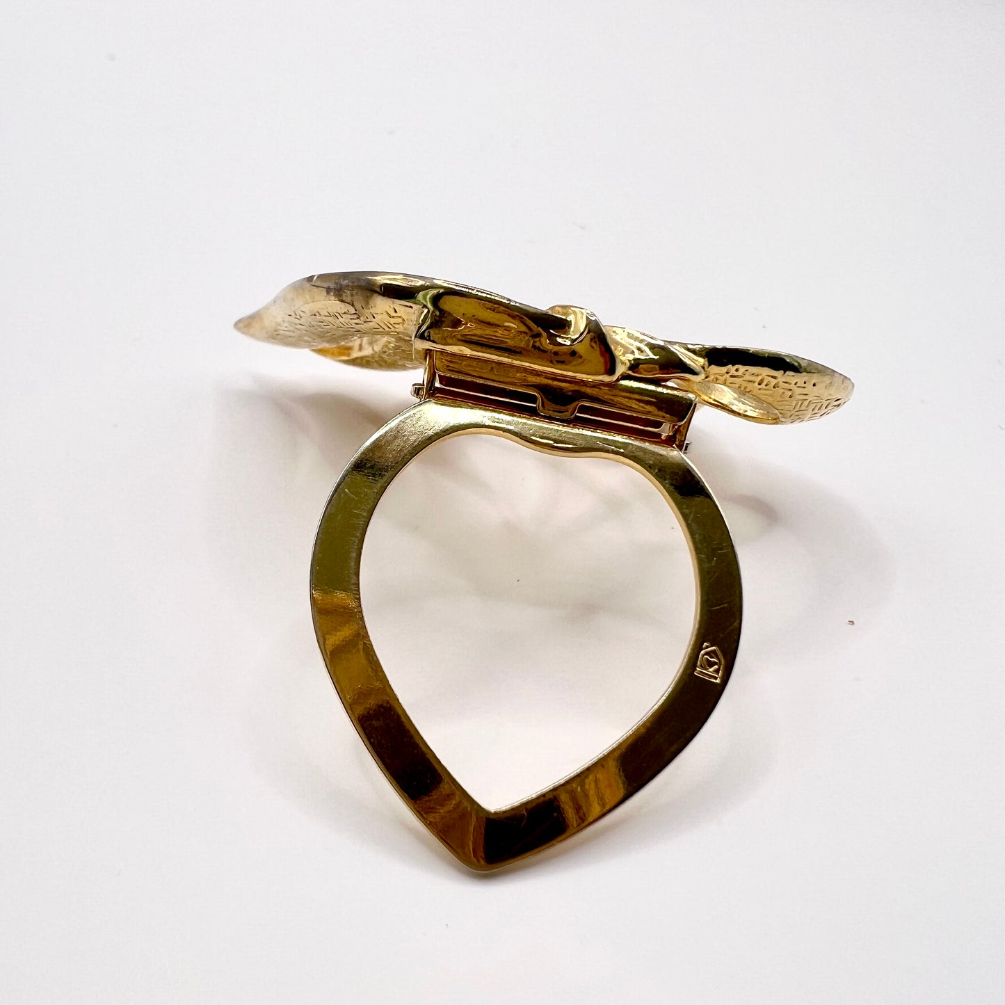 Złota zapinka / klips do apaszki – vintage, styl sculptural