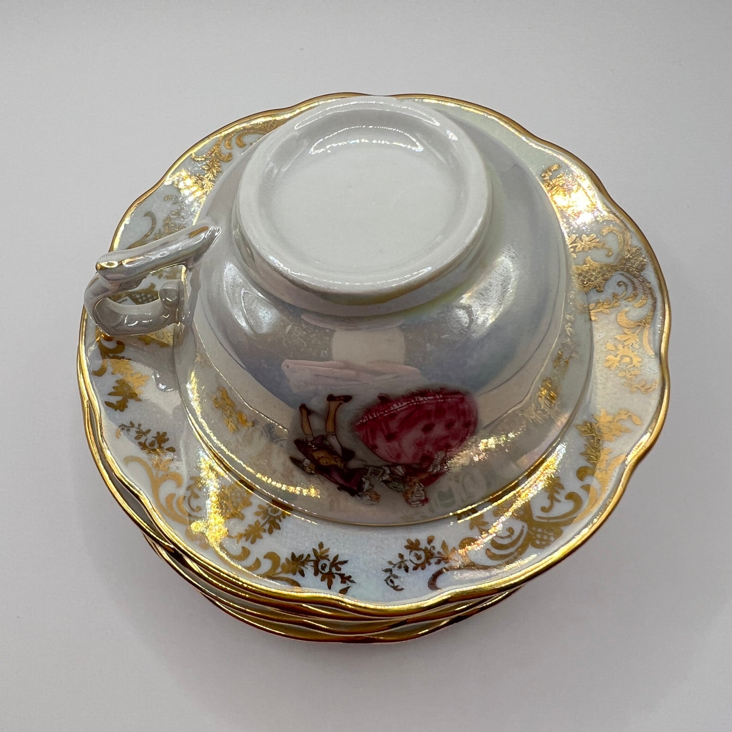 Ekskluzywny Serwis Kawowy Porcelaine France – Sceny Miłosne Fragonard, Złocenia i Iryzacja