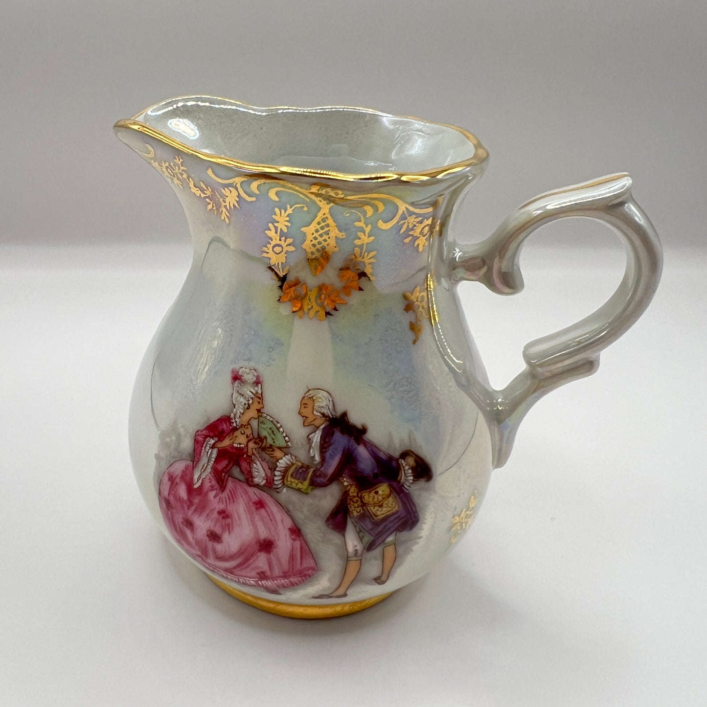 Ekskluzywny Serwis Kawowy Porcelaine France – Sceny Miłosne Fragonard, Złocenia i Iryzacja