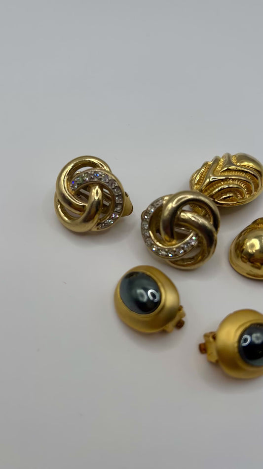 Kolekcja 3 Par Klipsów | Retro Glamour | Lata 80./90.